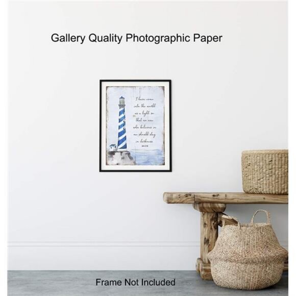 Religious Scripture Wall Decor - Nautical Beach House, Ocean Home Decoration - Picture 8 of 9